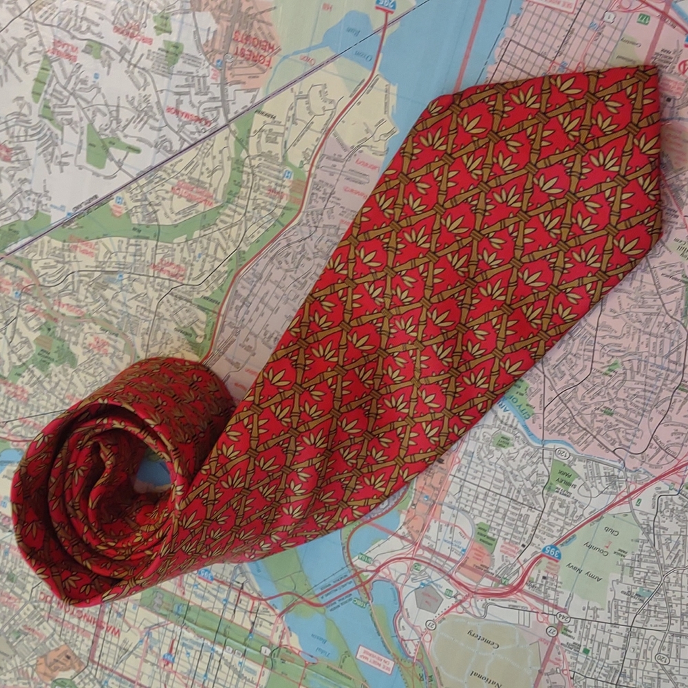 Hermes Bamboo Silk Tie